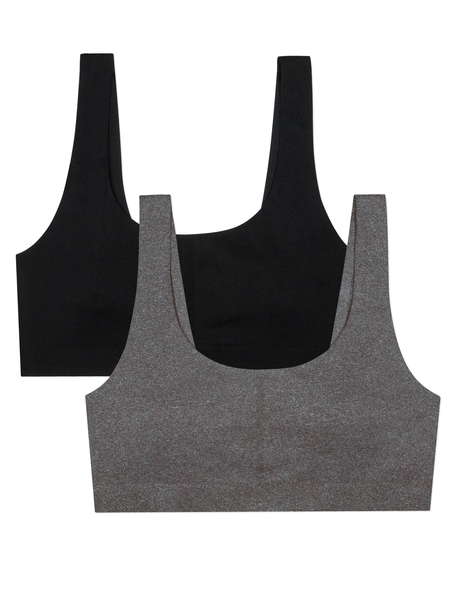Fruit of the Loom Girls Bras, 2 Pack Invisible Scoop Neck Bralette Sizes 28 - 38